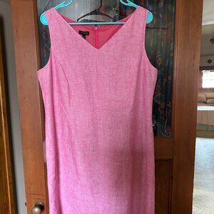 Talbots Linen Dress Size 12 Sleeveless Lined